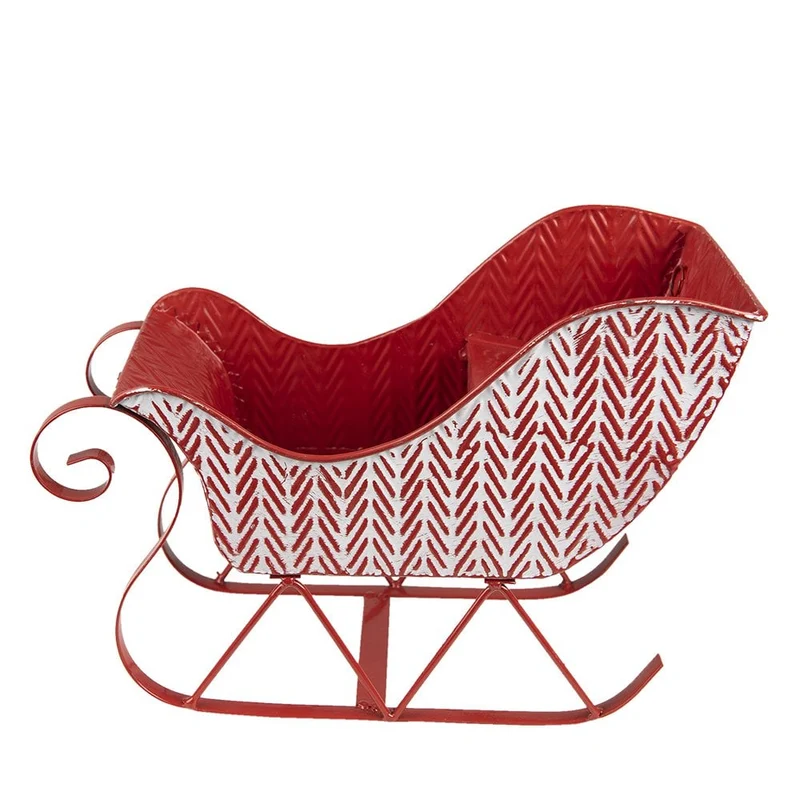 Weihnachtsdekoration Schlitten Rot, Weiß 32x15x24 cm