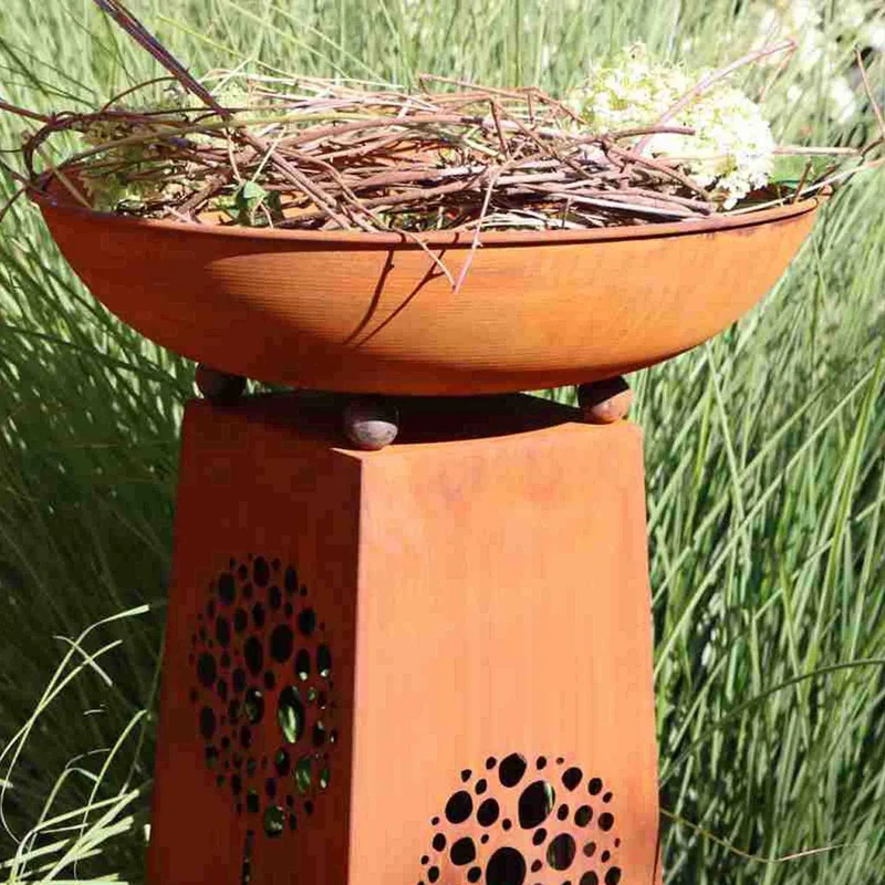 Rost Metall Schale Ø 53 cm | Gartendeko Vintage Planzschale | Blumenschale