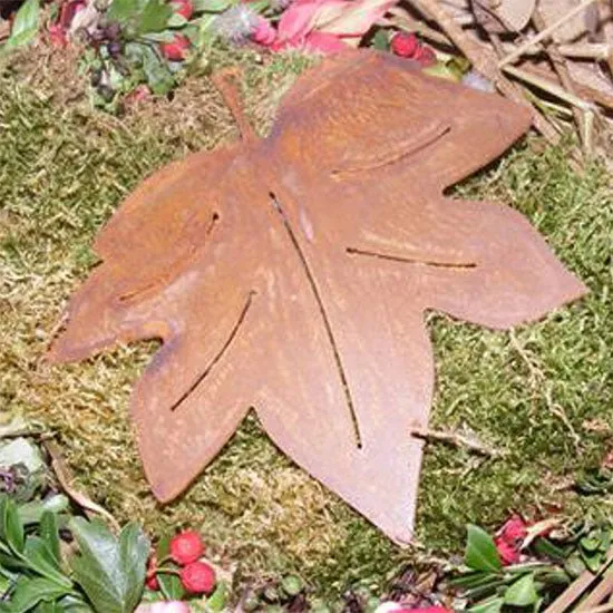 Edelrost Ahornblatt - Metalldeko zum Hängen für den Herbst