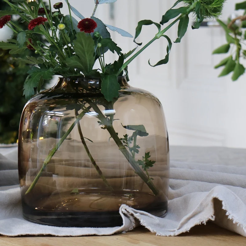 Vase aus Glas – M – H25 B25 – Bartica – Taupe