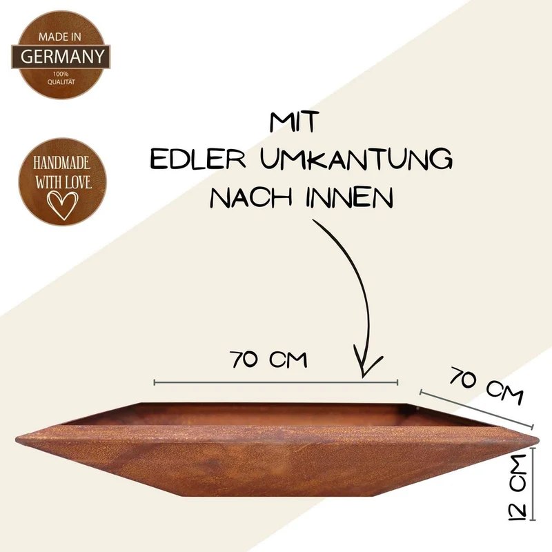 Edelrost Blumenschale eckig | In verschiedenen Varianaten erhältlich