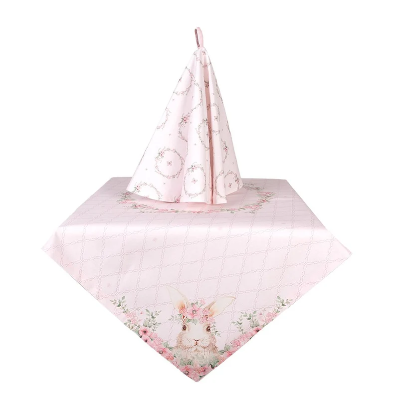 Tischdecke Rosa, Baumwolle 100x100 cm