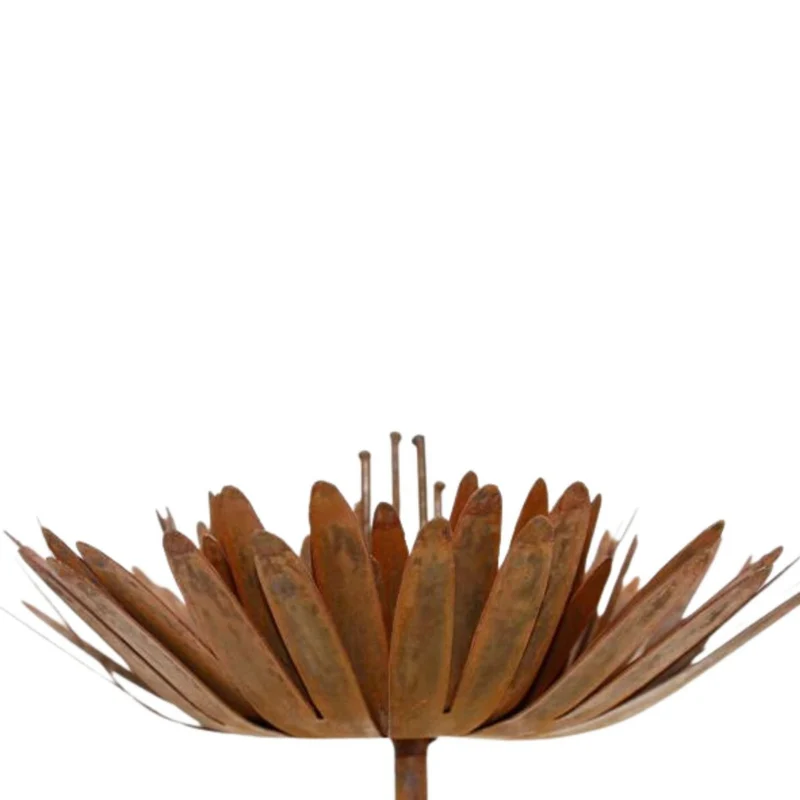 Rostdeko- Stecker Chrysantheme | auf Stab | Edelrost Gartendeko