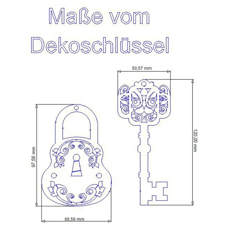 Deko Vorhängeschloss mit Schlüssel | Nostalgische Dekohänger | im Set