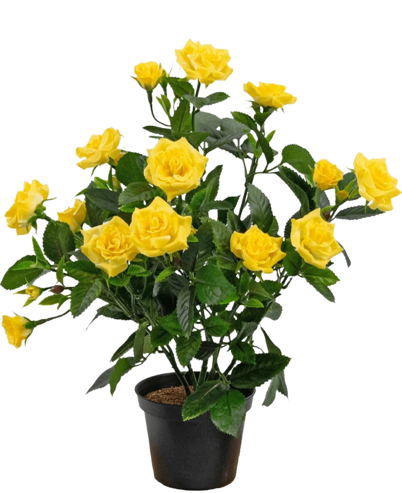 Kunstpflanze Mini Rose 35 cm gelb