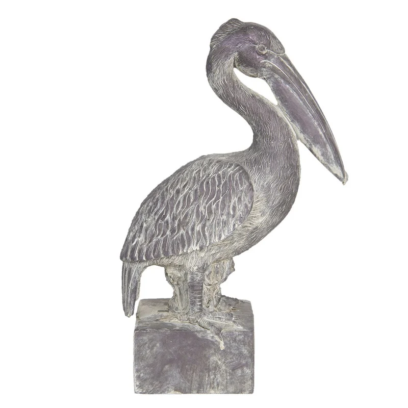 Dekorationsstatue Pelikan Grau 23x13x37 cm
