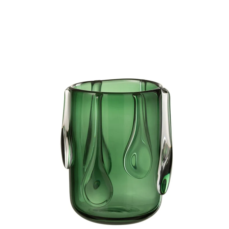 Vase Drippy Glas Grün Klein