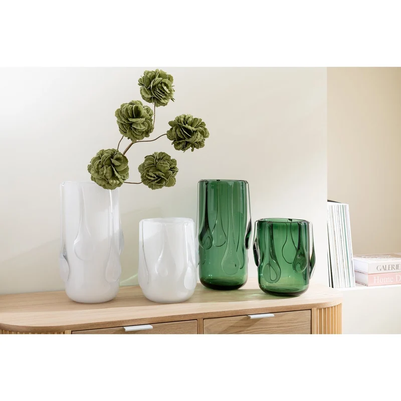 Vase Drippy Glas Grün Klein