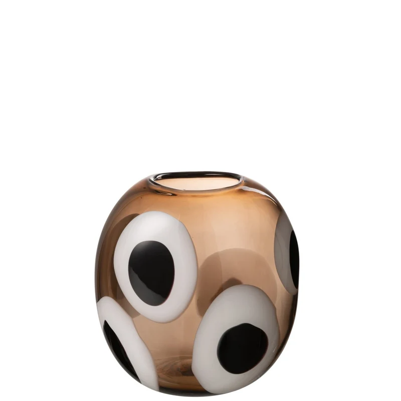 Vase Izzy - Glas - weiß/braun - klein