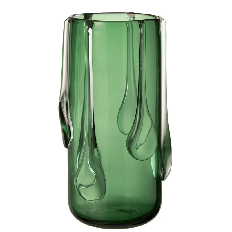 Vase Drippy Glas Grün Groß
