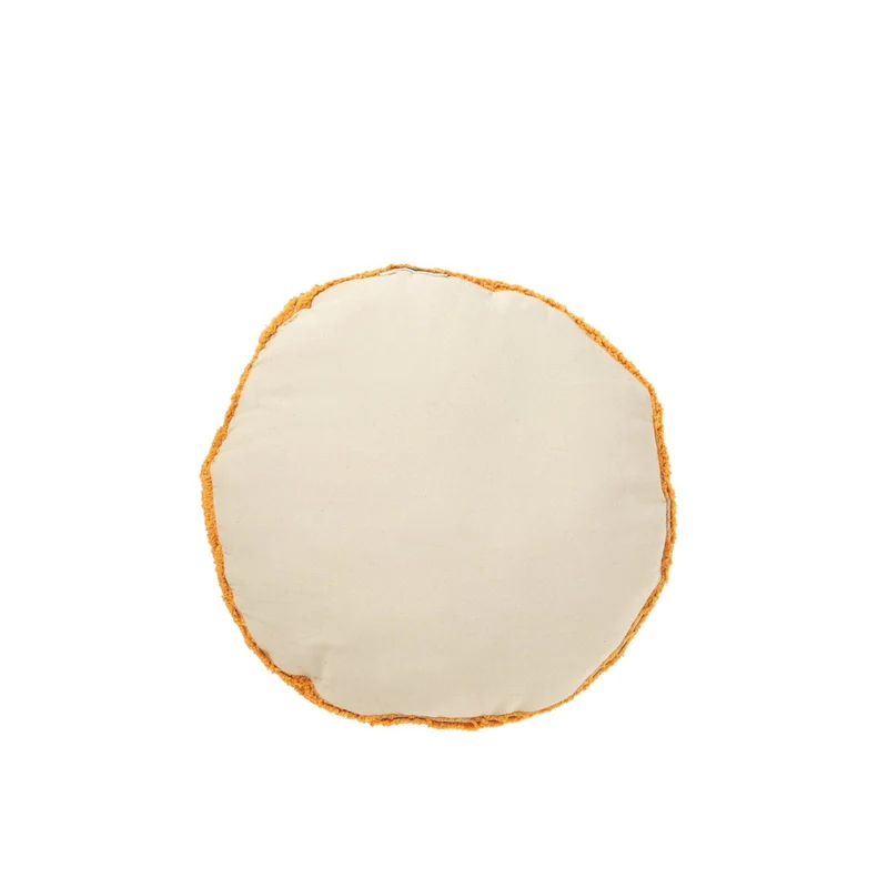Kissen Smiley getuftete Baumwolle Orange/Weiß