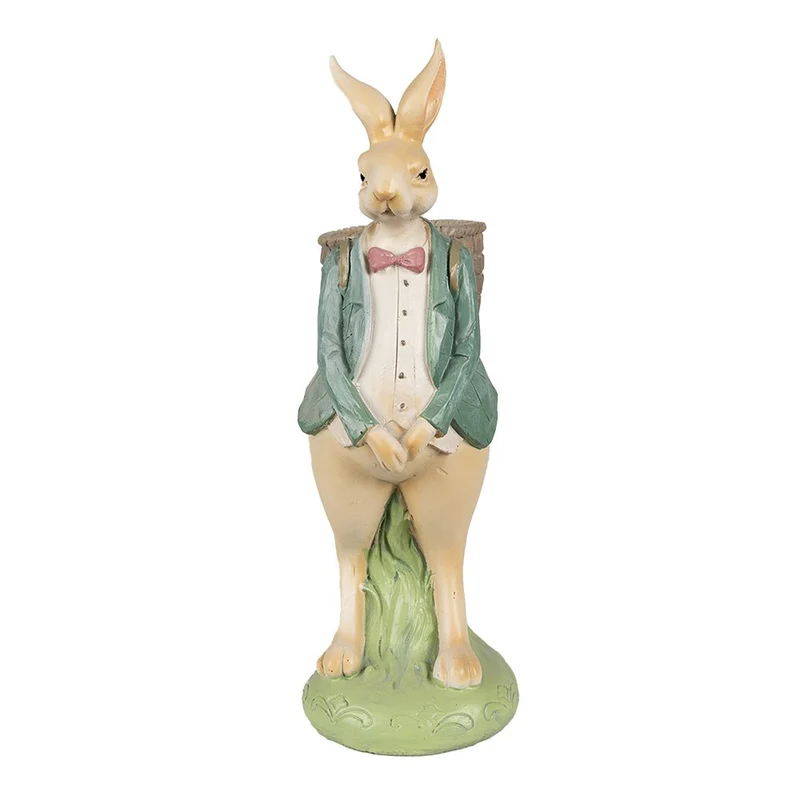Dekorationsstatue Kaninchen Braun Grün 11x11x30 cm