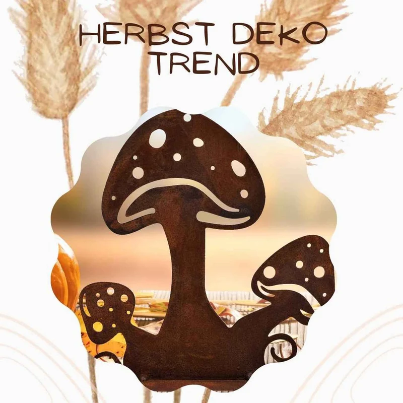 Herbstdekoration Pilze | Metalldeko Pilz für den Herbst