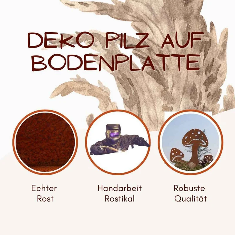 Herbstdekoration Pilze | Metalldeko Pilz für den Herbst