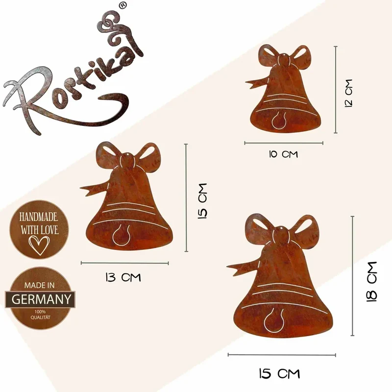 Weihnachtsdeko Anhänger Glocke | Metalldeko Christbaumschmuck | verschiedene Größen