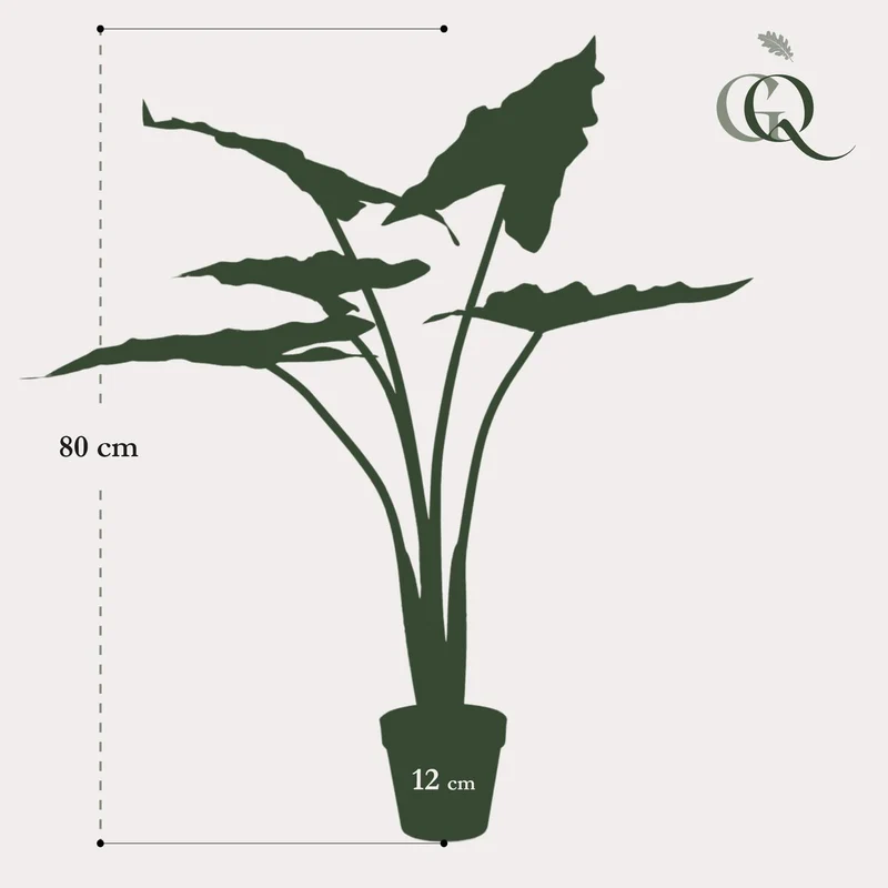 Kunstpflanze - Alocasia Frydek - Elefantenohr - 80 cm