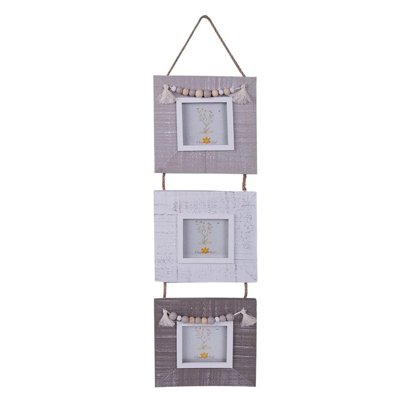 Fotorahmen Grau, Beige, Weiß 14x1x58 cm / 7x7 cm (3)
