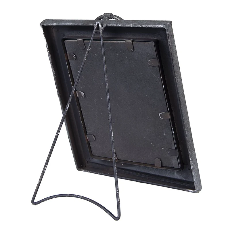 Fotorahmen Grau, Eisen und Glas 23x5x28 cm / 20x25 cm
