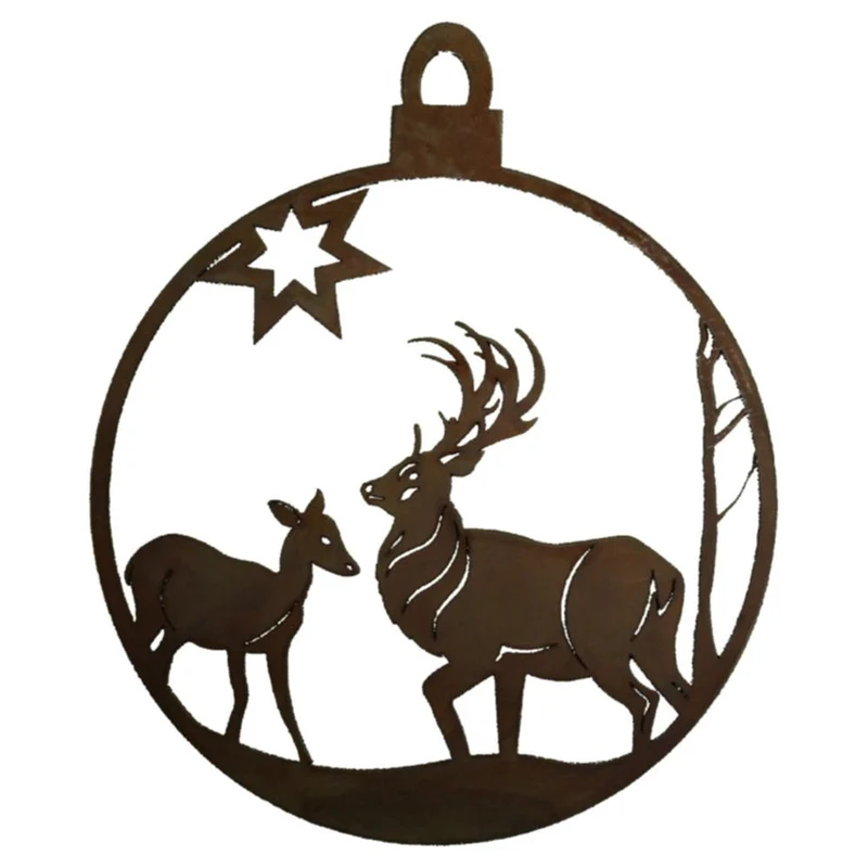 WEIHNACHTEN | Rost Deko Anhänger Hirsch | 3er Set | Christbaumschmuck
