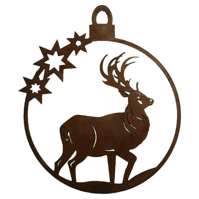 WEIHNACHTEN | Rost Deko Anhänger Hirsch | 3er Set | Christbaumschmuck