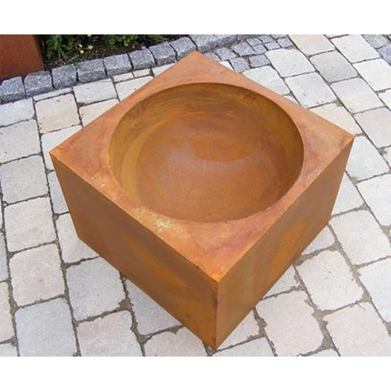 Rost Deko Trog | Edelrost Gartendeko Blumenkübel | Vintage Deko Blumensäule