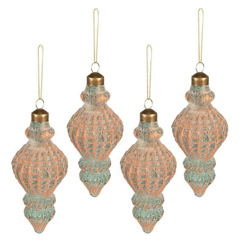 Weihnachtskugel Kupferfarben Set 4? 6x14 cm