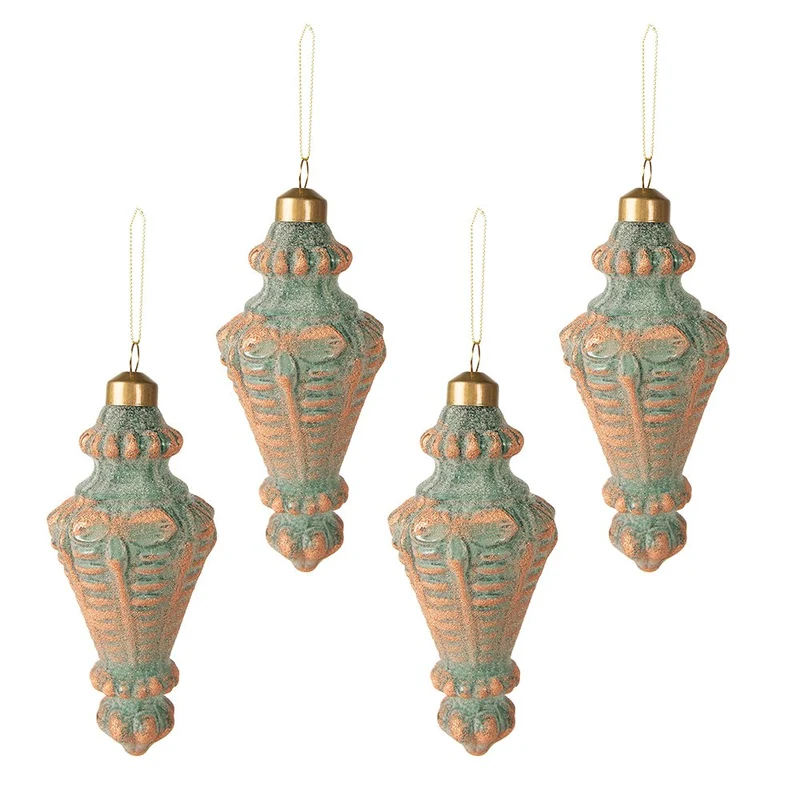 Weihnachtskugel Kupferfarben Set 4? 6x14 cm