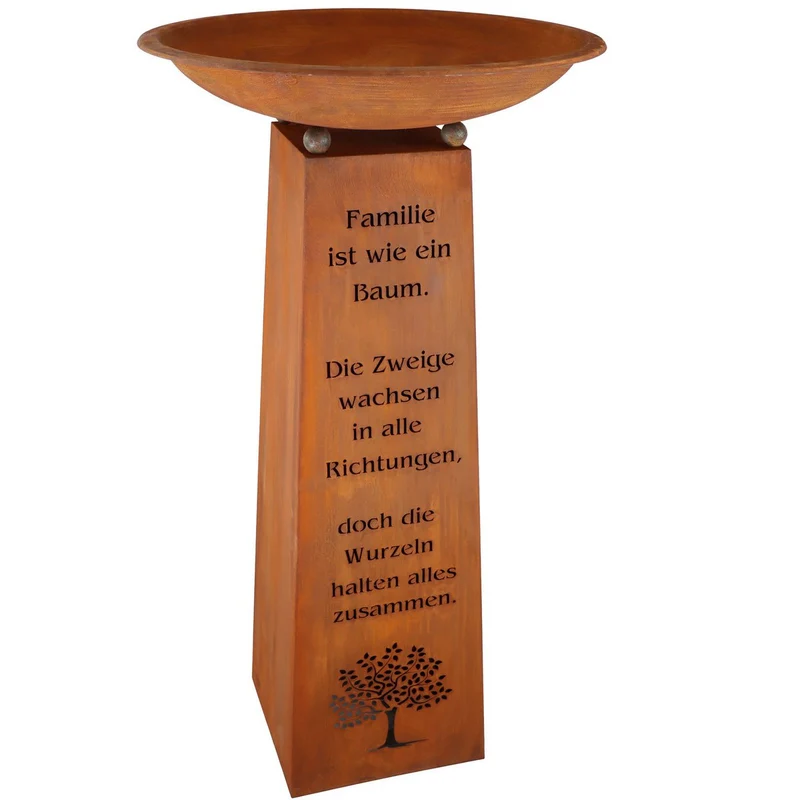 Edelrost Säule mit Familien Spruch | Wohndeko für Haus und Garten | verschiedene Varianten