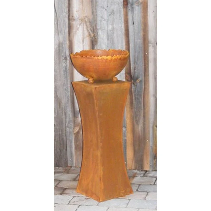 Edelrost Dekosäule "Lola" | Metalldeko Vintage Säule für Garten und Wohnung | 80 cm