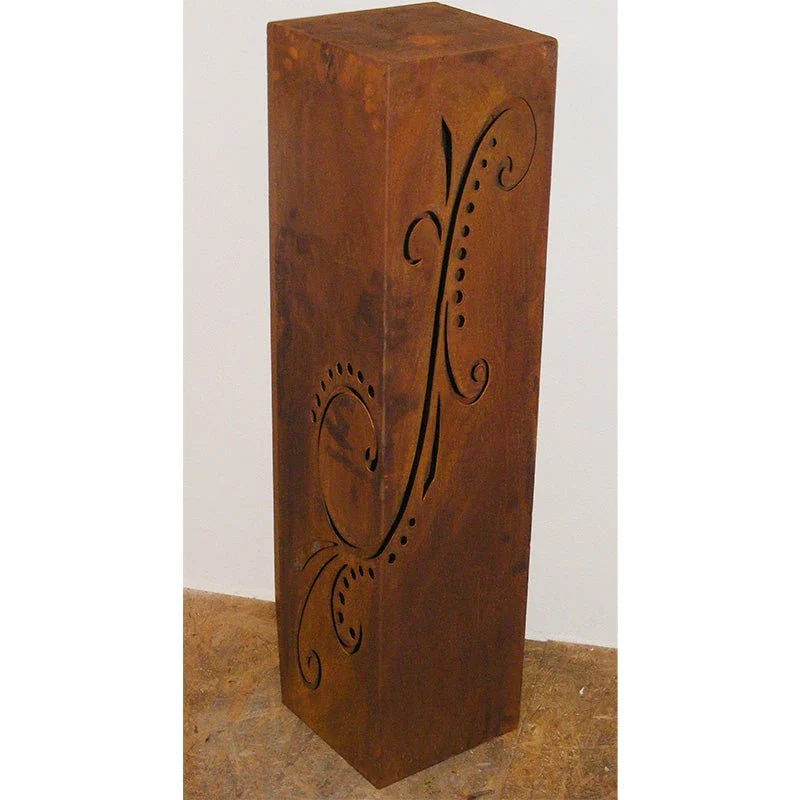 Rostdeko Säule "Didra" | Dekosäule mit Ornamenten für Garten oder als Wohndeko |