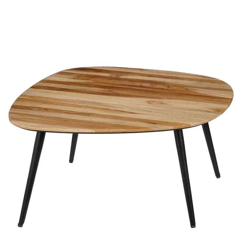 Jailey Beistelltisch – 3er-Set – L62 x B52 x H34 cm – recyceltes Holz – Braun