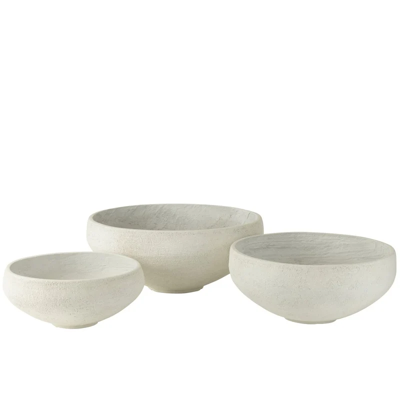 Set 3 Schüssel Fiber Clay Weiß