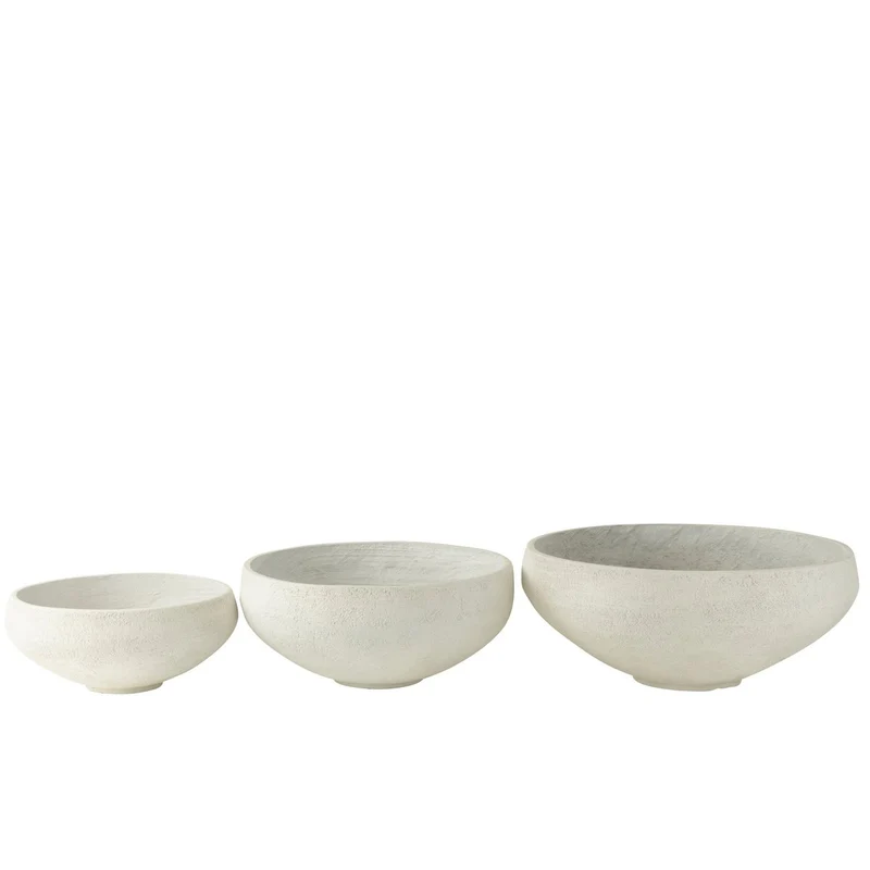 Set 3 Schüssel Fiber Clay Weiß