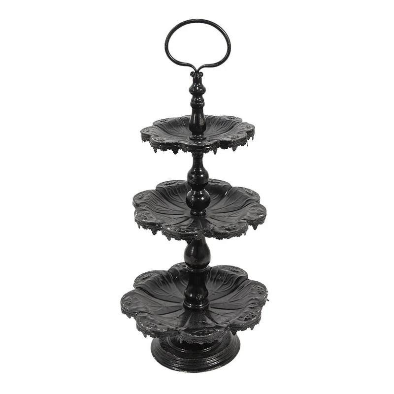Etagere 3 Schichten Schwarz, Eisen Ø 33x71 cm