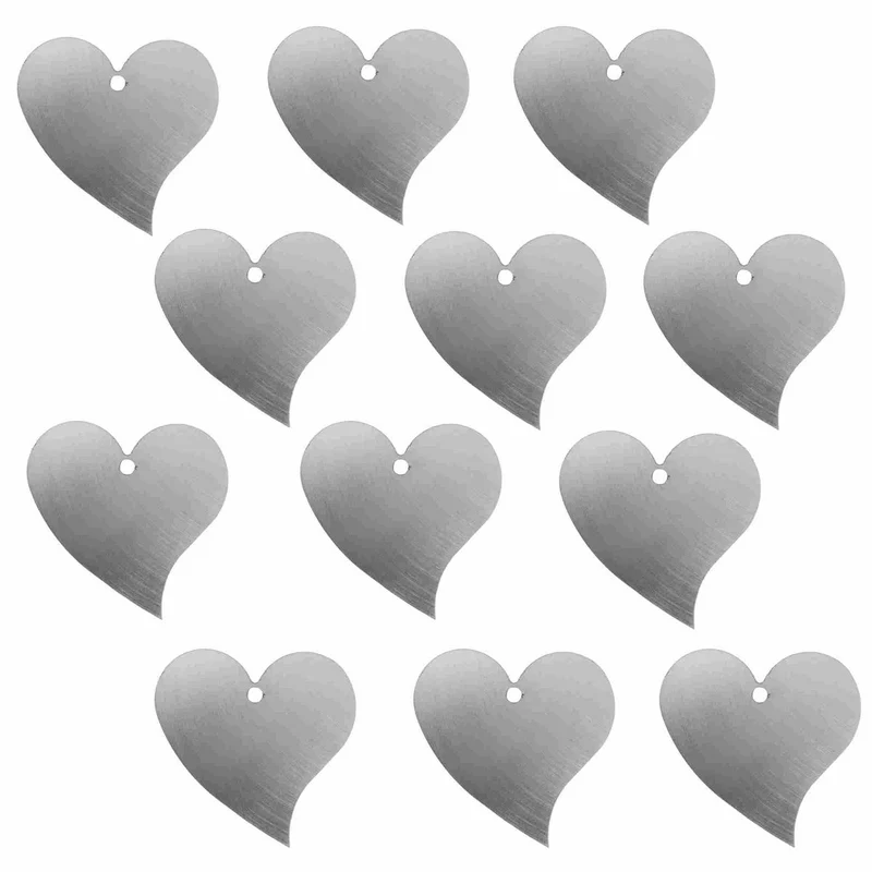 12er Set Herz-Deko aus Metall, 5 cm - Roh, vielseitig einsetzbar für DIY-Projekte, Dekorationen und Geschenke