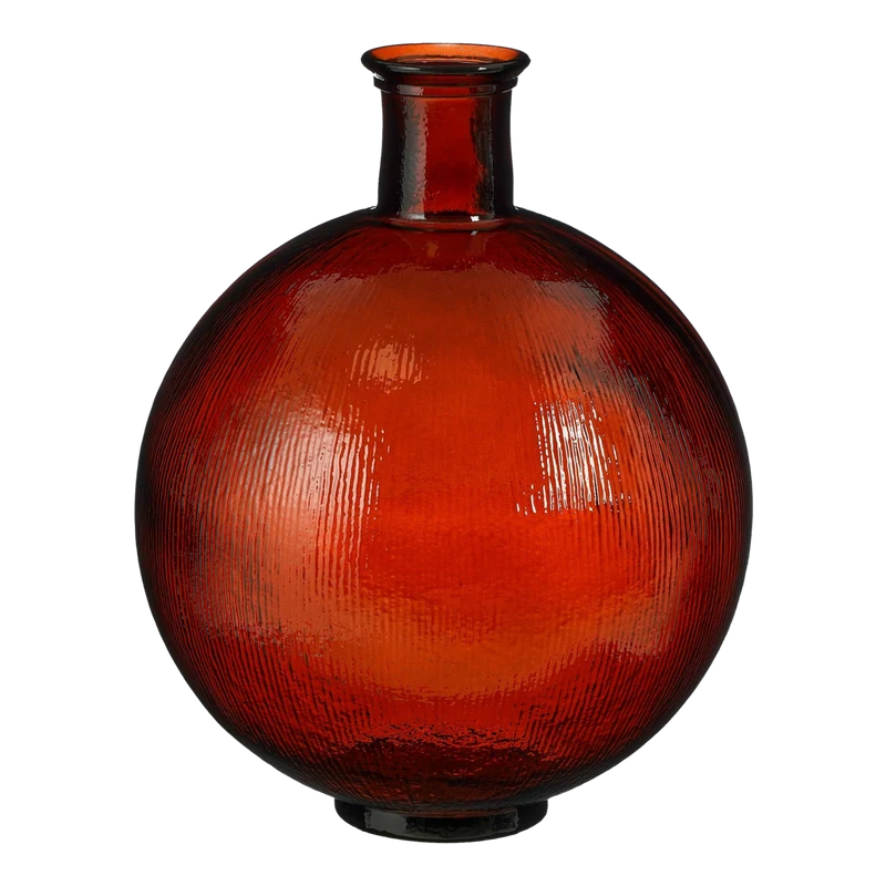 Firenza Flaschenvase – H42 x Ø34 cm – Recyceltes Glas – Dunkelbraun