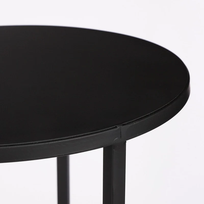 Quinty Beistelltisch – 3er-Set – H50 x Ø32 cm – Metall – Schwarz