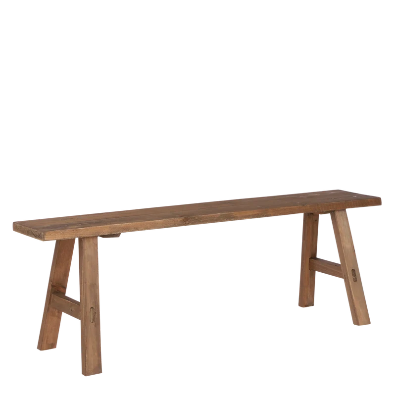 Bold Holzbank – L108 x B20 x H37 cm – recyceltes Holz – Braun