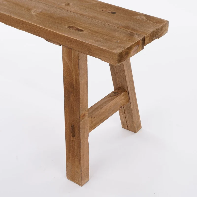 Bold Holzbank – L108 x B20 x H37 cm – recyceltes Holz – Braun