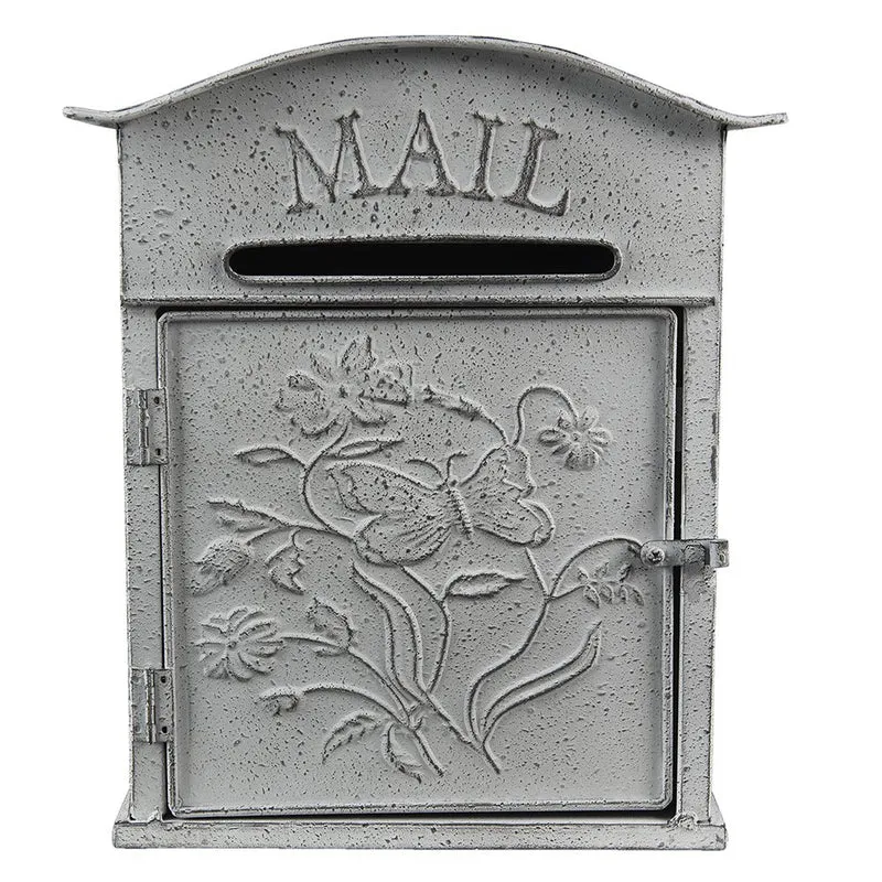 Briefkastenwand Grau, Weiß 26x10x31 cm