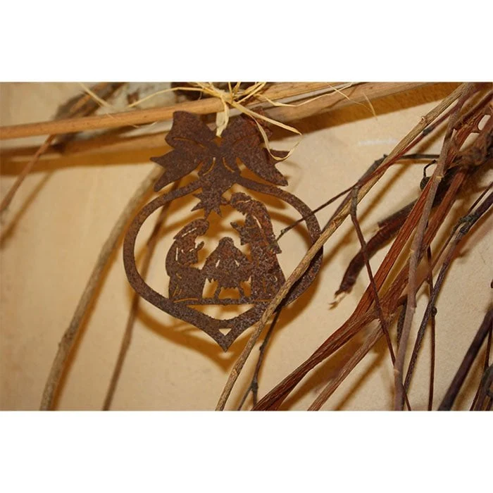 Edelrost Weihnachtsdeko Krippe | Rost Christbaumschmuck