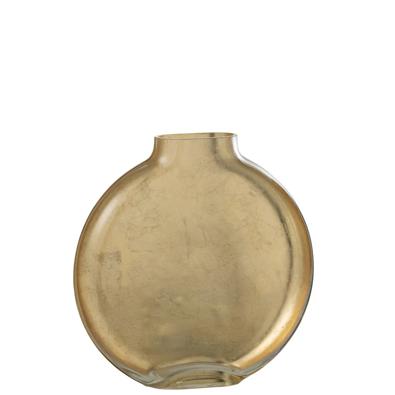 Vase Miki - Glas - transparent/gold - groß