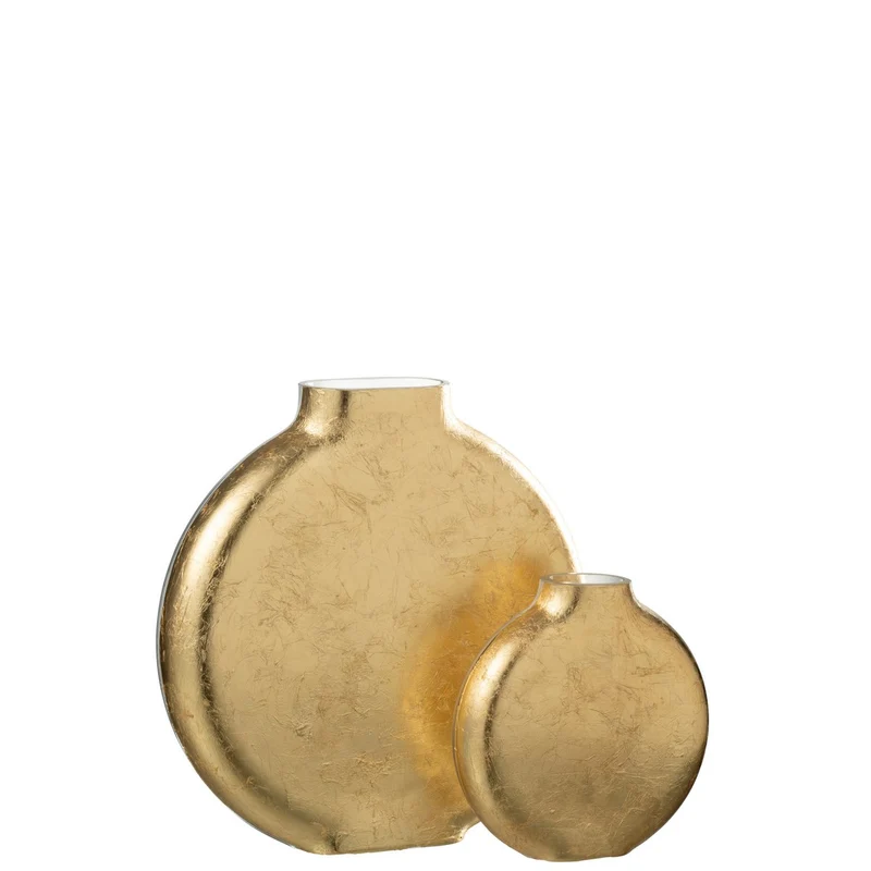 Vase Miki - Glas - transparent/gold - groß
