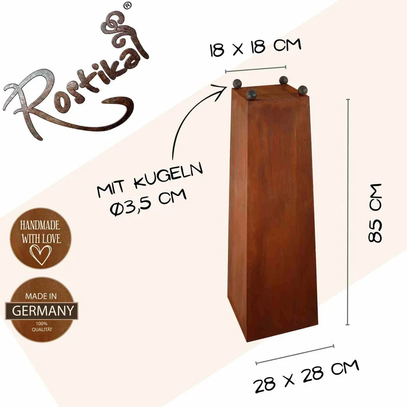 Pflanzsäule 85 cm mit verschiedenen Schalen | Gartendeko Säule Vintage Deko