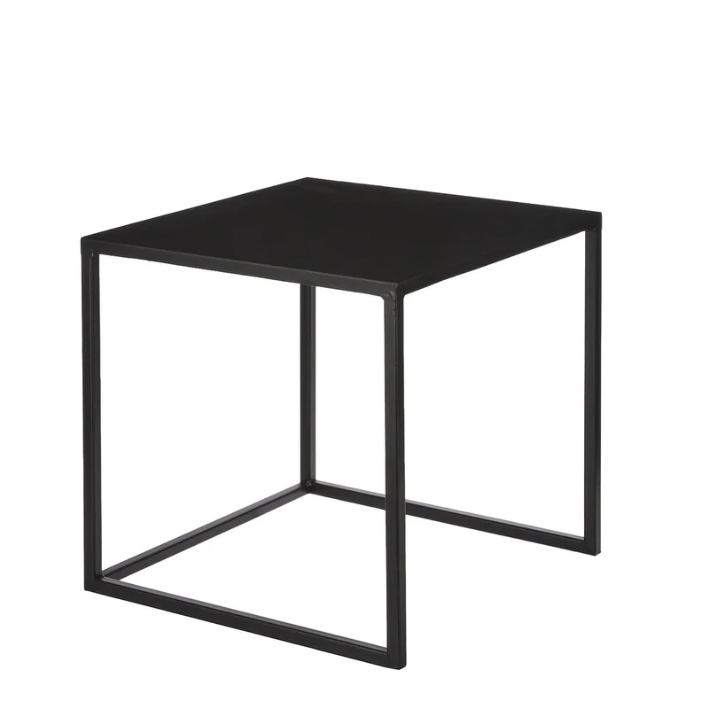 Goa Beistelltisch – 2er-Set – L35 x B35 x H33 cm – Metall – Schwarz