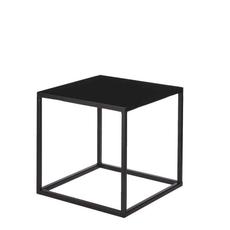 Goa Beistelltisch – 2er-Set – L35 x B35 x H33 cm – Metall – Schwarz