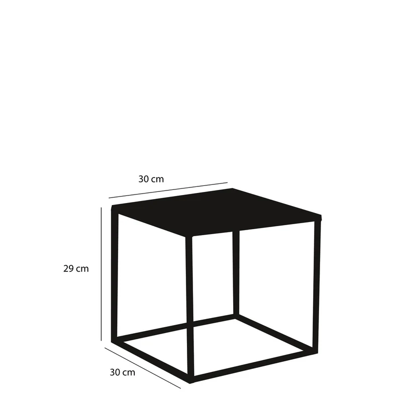 Goa Beistelltisch – 2er-Set – L35 x B35 x H33 cm – Metall – Schwarz